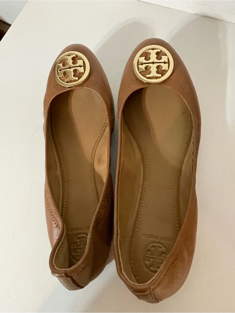 Tory Burch Benton Travel Ballet in Tan